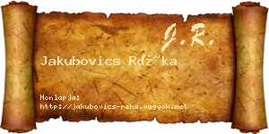 Jakubovics Réka névjegykártya